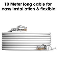 Uport CAT6 Patch Cord 10M – Steel Connectors, high-speed Ethernet cable for reliable data transmission. Ideal for networking, gaming, and streaming. Durable design ensures long-lasting performance.