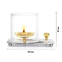 Borosil Aarti Diya Decorative Brass Glass Oil Lamp