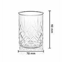 Borosil Krystalia Whisky Glass Set of 6 (350 ml Each), Microwave Safe Glasses, Flame Proof Glasses