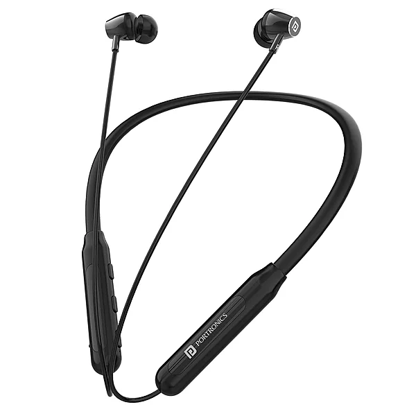 Portronics Harmonics Z3 Bluetooth In-Ear Headset – V5.2, Magnetic, Metal Head | 30Hrs Play | Blue