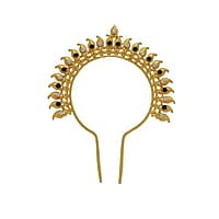Srimathi Jewellers Gold Plated Leaf Head Crown | Perfect for Enhancing Your Spiritual Decor | Used as Bharatanatyam, Kuchipudi, Oddisi Dancers Head Set | traditional head accessory