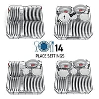 Whirlpool 14 Place Settings PowerClean Pro Technology Dishwasher (WFO 3O33 PL N X IN, Inox, 30% extra space, 11 wash Programs, Clean and Dry