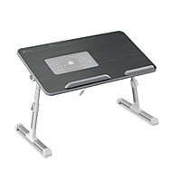 Portronics My Buddy Plus Adjustable Laptop Table with Fan (Black) offers ergonomic design, adjustable height, and built-in cooling fan. Perfect for comfortable work or leisure on your laptop.