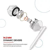 Portronics Harmonics Z5 – Bluetooth Headset, 33Hrs Playtime, Crisp Sound, Comfortable Fit, Sleek Design, Ideal for Music & Calls, Easy Controls, Lightweight, Perfect for Daily Use, White Color.