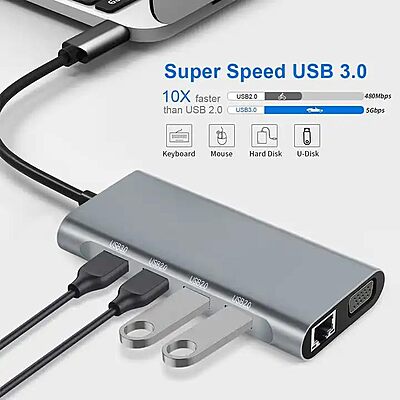 HAMMOK MAGIC 11-in-1 Type-C Hub! This versatile hub features multiple ports for seamless connectivity, including HDMI, USB, and SD card slots, perfect for enhancing your productivity!