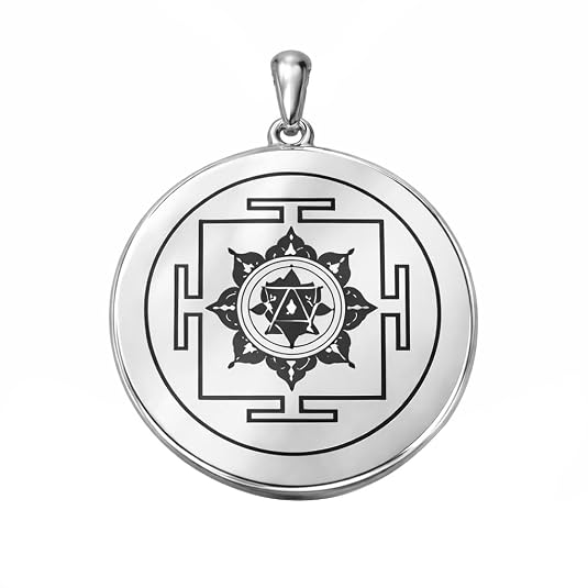 925 Sterling Silver Sree Chakra Pendant | Shri Yantra Spiritual Locket for Men & Women