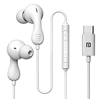 Portronics Conch Kappa C – Type-C Earphones with Mic, sleek design, superior sound quality, comfortable fit, perfect for music and calls, compatible with Type-C devices, color: White.