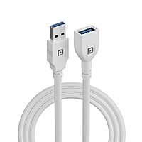 Portronics UniConnect 1.5M USB Cable – Male to Female | 1.5M | White | 1 Year Warranty