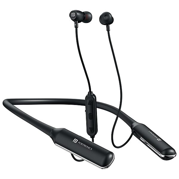 Portronics Harmonics Y4 Bluetooth In-Ear Headset – V5.4, Type-C | 100Hrs Play Time | Black