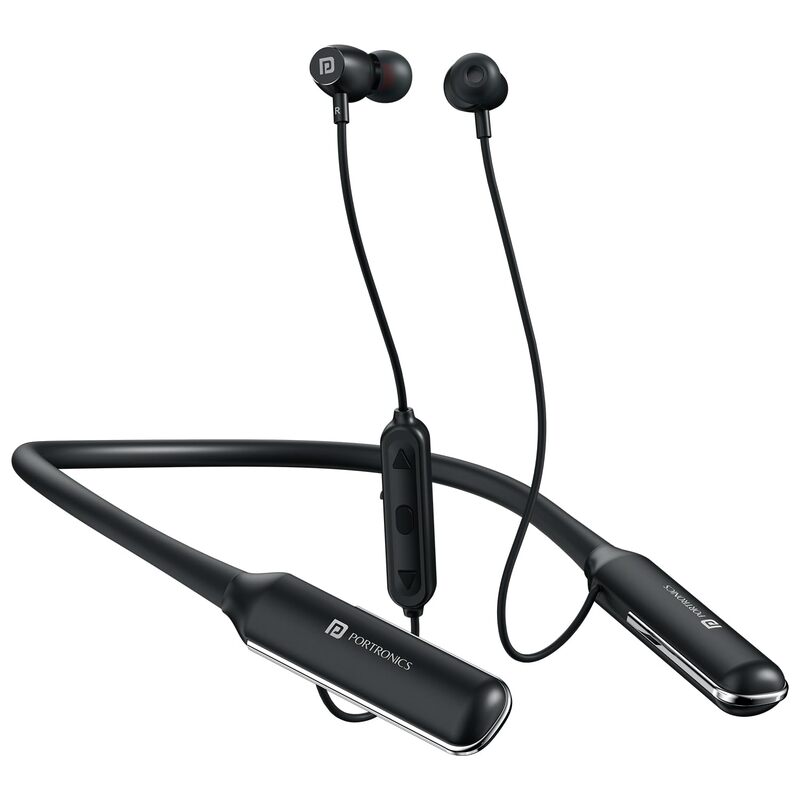 Portronics Harmonics Y4 Bluetooth In-Ear Headset – V5.4, Type-C | 100Hrs Play Time | Black