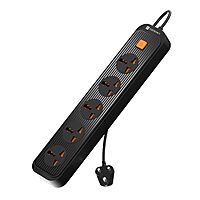 Portronics Power Plate 13 – 5 Sockets, 2M Cord, 1500W, Surge Protection, Compact Design, Ideal for Home & Office, Overload Protection, Durable Build, Easy to Use, Perfect for Multiple Devices.