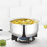 Borosil Triply Stainless Steel 3.6 L (22 Cm) Tope with Lid | Gas, Induction, Hot Plate, Halogen Compatible