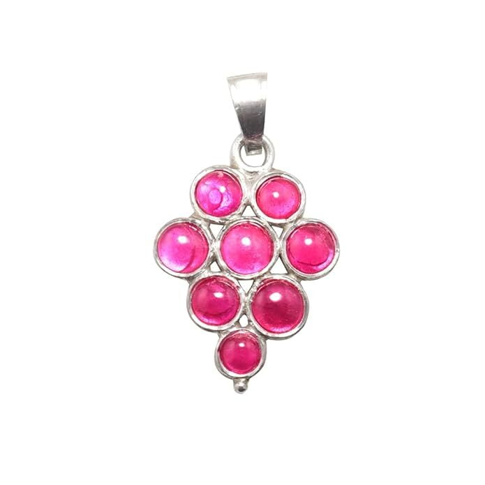 Silver Traditional Design Pendant/Red Stone pendant, Dollar Silver Traditional Design Pendant/Red Stone pendant, Dollar