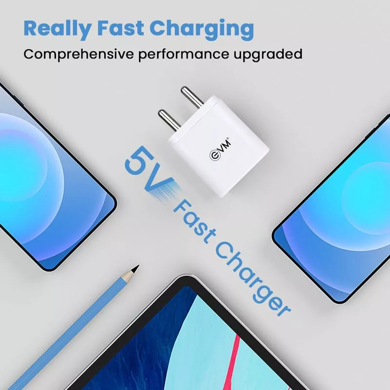 EVM CH-02 12W Charger with cable - White