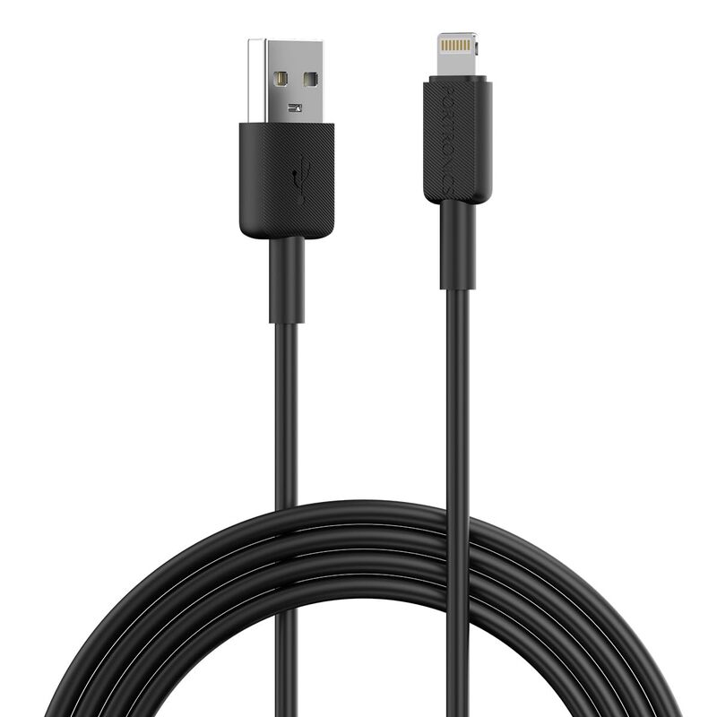 Portronics POR 2115 Konnect Link Lightning Cable – 8 Pin | PVC | 1m Black