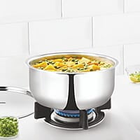 Borosil Triply Stainless Steel 4.6 L (24 Cm) Tope with Lid | Gas, Induction, Hot Plate, Halogen Compatible