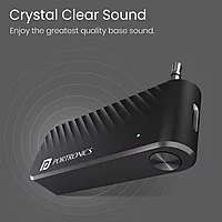 Portronics Auto 16 Bluetooth v5.1 Transmitter | Aux In & Out | Type C Charging | Black