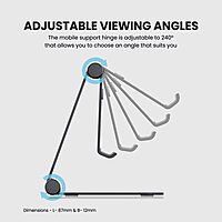 Portronics Modesk Flex Mini Mobile Stand – All Metal Body | Adjustable Angles| Black