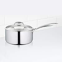 Borosil 5-Ply Stainless Steel Sauce Pan, 1.7L, Silver