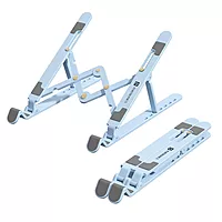 Portronics My Buddy K Lite Laptop Stand – Blue, Foldable, lightweight design, adjustable height, ergonomic support, enhances airflow, compatible with all laptops, perfect for home and office use.