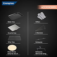 Crompton Tandoori Magic 45 Ltr Oven Toaster Grill (OTG) with Motorissed Rotisserie & Convection