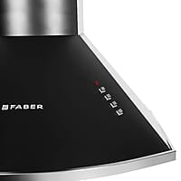 Faber 60 cm 1000 m³/HR Pyramid Kitchen Chimney 240 Watt (HOOD CLASS PRO PB BK LTW 60, Baffle Filters,Black)