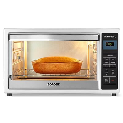 Borosil DigiPro 38 L Digital Oven Toaster & Grill, Convection Mode, 6 Pre-set Menus, Temperature Control, Chrome