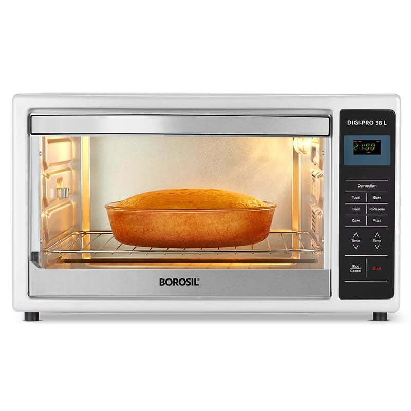 Borosil DigiPro 38 L Digital Oven Toaster & Grill, Convection Mode, 6 Pre-set Menus, Temperature Control, Chrome