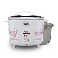 Preethi Electric Rice Cooker, 2.2 Litre, Double Pan, Anodized and Rustproof Aluminium Pan