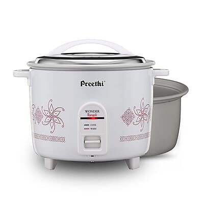 Preethi Electric Rice Cooker, 2.2 Litre, Double Pan, Anodized and Rustproof Aluminium Pan