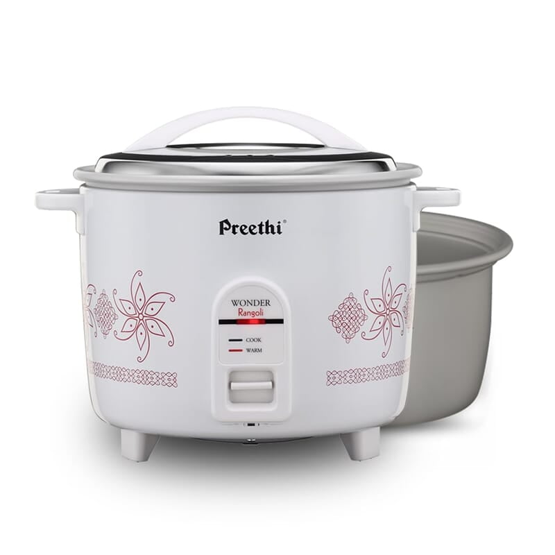 Preethi Electric Rice Cooker, 1.8 Litre, Double Pan, Anodized and Rustproof Aluminium Pan