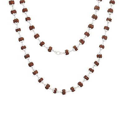 925 Sterling Silver Rudraksha Mala Panch Mukhi 5 Mukhi Five Face 54 Beads
