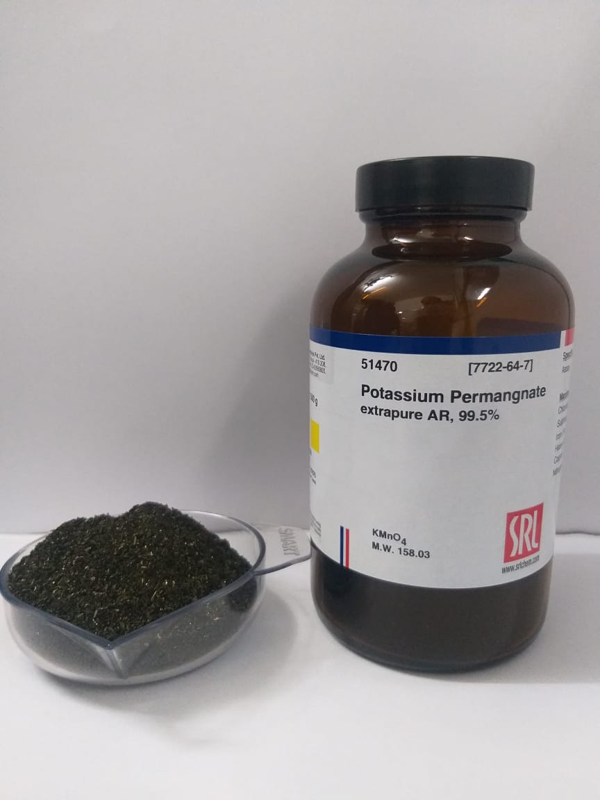 Potassium Permanganate 500gm extrapure AR, 99.5% SRL