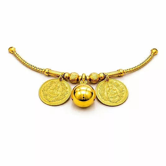 Traditional Gold Plated Lakshmi Mangalsutra Dollar Pendant | Thirumangalyam Pendant with Lakshmi Coins for Women