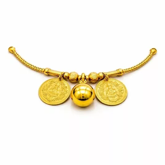 Traditional Gold Plated Lakshmi Mangalsutra Dollar Pendant | Thirumangalyam Pendant with Lakshmi Coins for Women