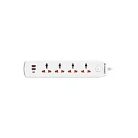HAMMOK HALO 4+4 Power Strip features 4 AC outlets and 4 USB ports, each with individual switches for easy control. Ideal for home or office use, it ensures safety and convenience in power management.