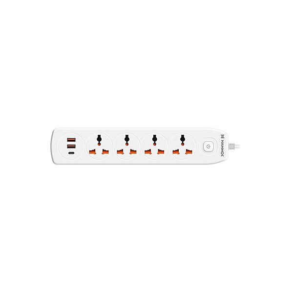 HAMMOK Halo 4+1 Socket Extender – 5M Cable | Surge Protection | Multi-Device Charging | Home & Office Use