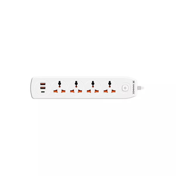 HAMMOK Halo 4+1 Socket Extender – 5M Cable | Surge Protection | Multi-Device Charging | Home & Office Use