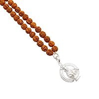Rudraksha Mala/Chain with Sterling Silver Iyyappan Pendent/Dollar