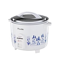Preethi Glitter Electric Cooker, 2.2 Liters with Double Pan – White & Blue