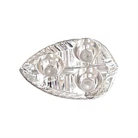 Silver Haldi Kumkum Trible Leaf Holder