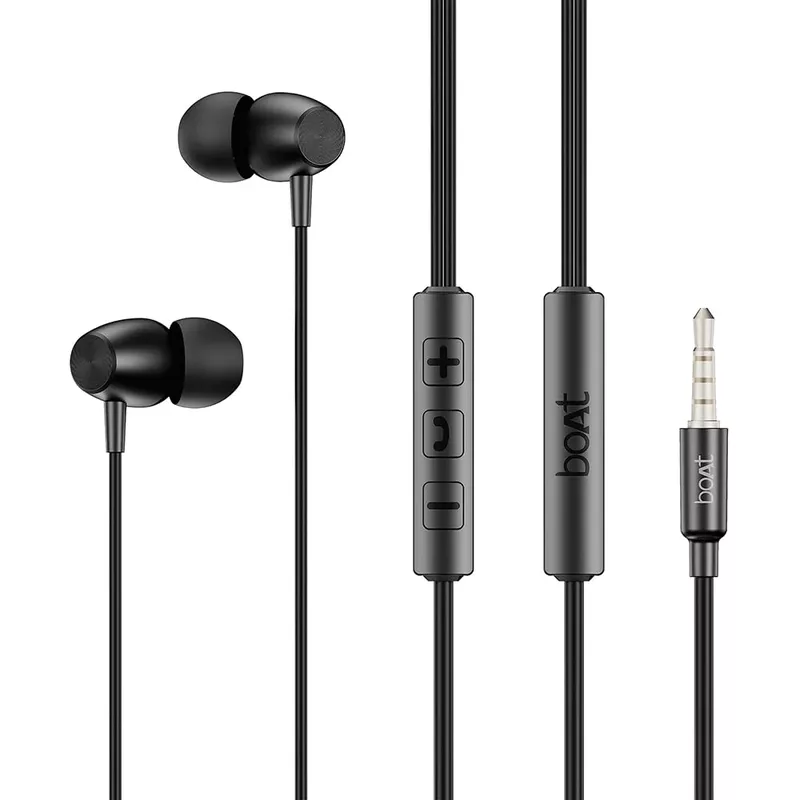 boAt BassHeads 55 Metallic Buds (Black)