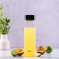 Borosil Neo Glass Water Bottle with Black Stainless Steel Lid | 550ml, Borosilicate Glass, Extreme Temperature Resistant, For Hot & Cold | Bottle for Water, Milk, Lassi, Juice | Transparent (2 pc Set)