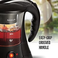 Havells Crystal Tea-Coffee Maker Glass with Filter Basket Indicator Light Transparent Glass Carafe 600 W
