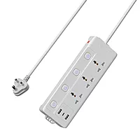 Portronics Power Plate 18 – Features 3 AC sockets, USB-A and USB-C ports, delivering up to 1500W. Ideal for charging multiple devices simultaneously, compact design for home or office use.