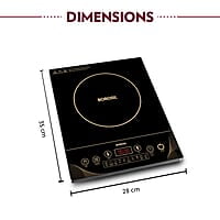 Borosil Smartkook-TC14 Electric Induction Cooktop, Glass Surface, Energy Saving, Flame-free Cooking, Black, 2000W