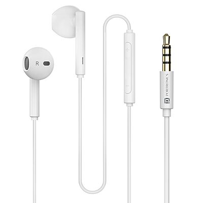 Portronics Conch Theta A In-Ear Earbuds – 3.5mm | On/Off/Volume Switch | White | 6 Months Warranty