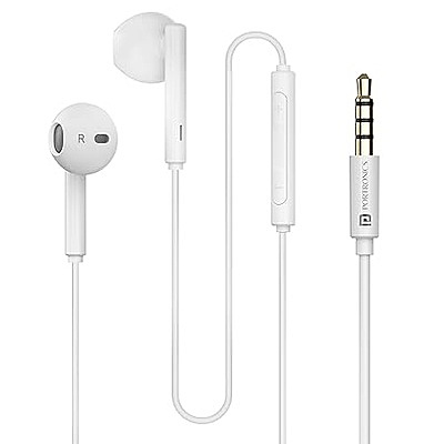 Portronics Conch Theta A in Ear 3.5mm Wired Earphones with In Line HD Mic, Powerful Audio, 14.2mm Dynamic Driver, Unique Earbuds Design, TPE Anti Tangle Wire,In line Controls,Wide Compatibility(White) Portronics Conch Theta A in Ear 3.5mm Wired Earphones with In Line HD Mic, Powerful Audio, 14.2mm Dynamic Driver, Unique Earbuds Design, TPE Anti Tangle Wire,In line Controls,Wide Compatibility(White)