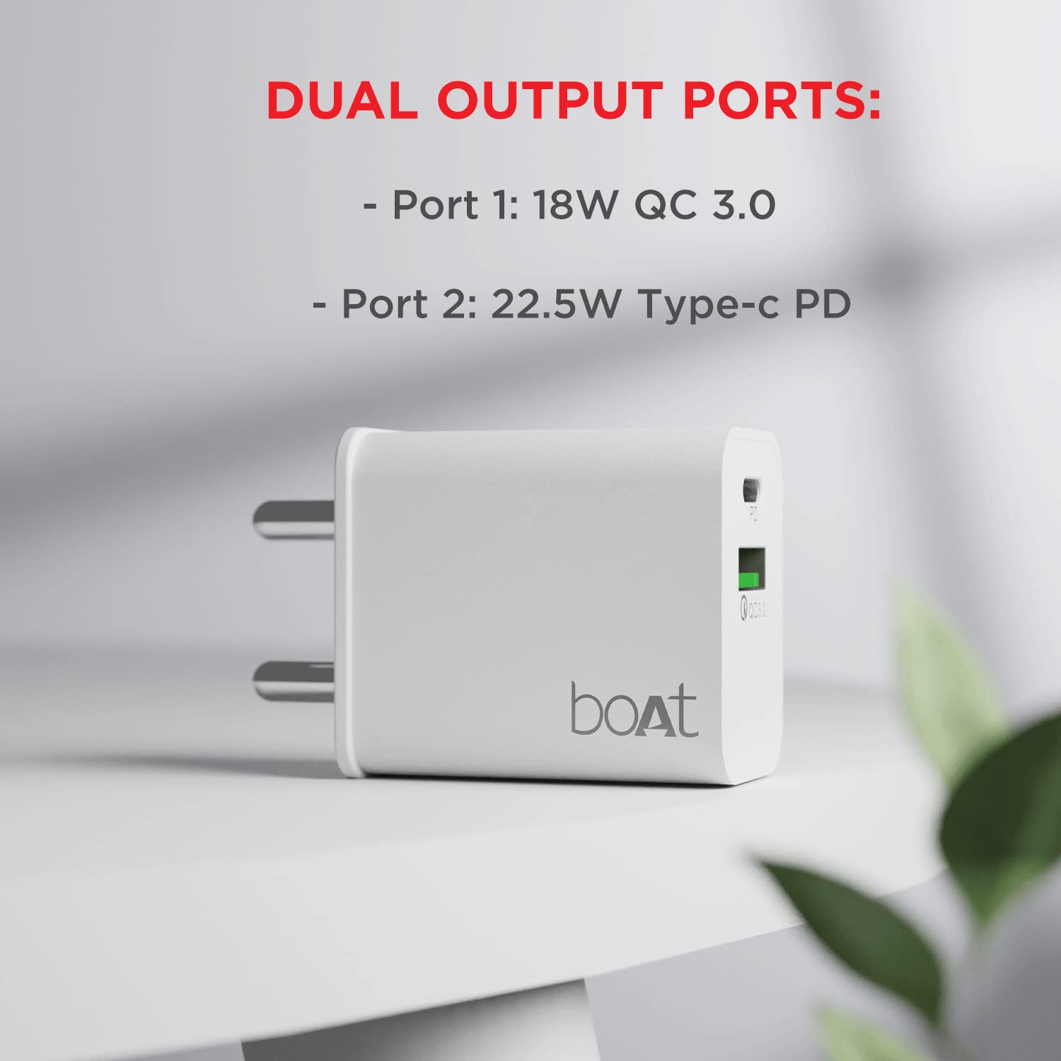 boAt QCPD 22.5W PD Charger with Cable