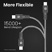 Portronics USB Type-C Braided Cable for Mobile & Laptop – Black. Durable, fast charging, and data transfer. Compatible with various devices. Ideal for everyday use. Length: 1 meter.